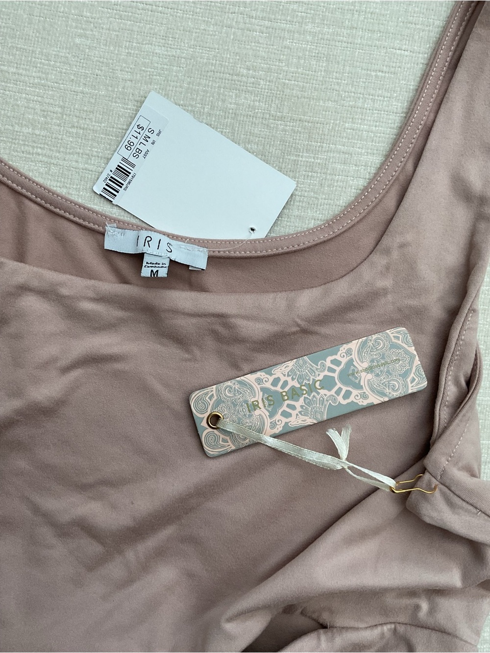 iris Scoop Neck Bodysuit in Mauve Pink - Picture 4 of 4